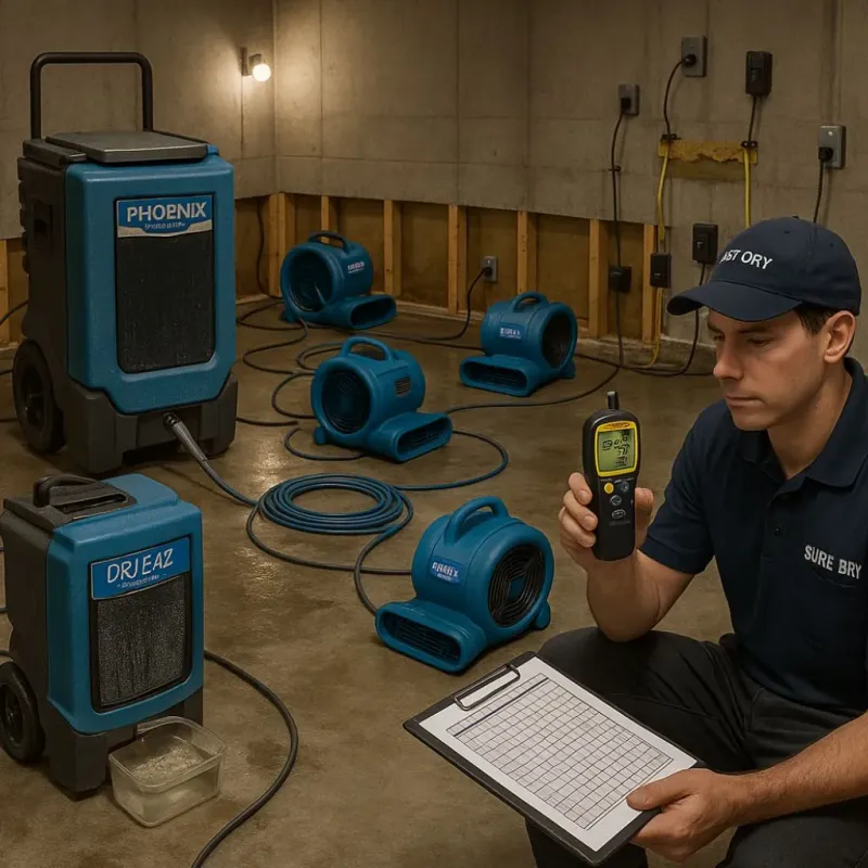 Structural Drying and Dehumidification process in La Center, KY